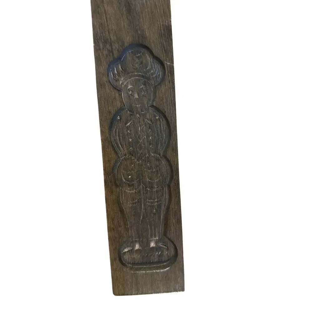 Vintage Speculaas Springerle Dutch Folk Wooden Cookie Mold Plank Baking Decor